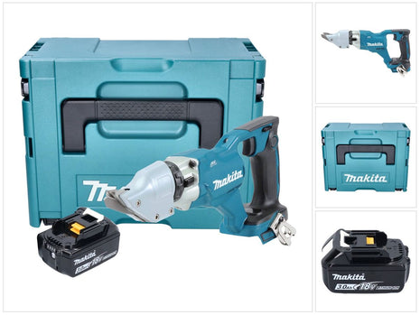 Makita DJS 200 F1J Cisaille à tôle sans fil 18 V 2,0 mm Brushless + 1x batterie 3,0 Ah + Makpac - sans chargeur