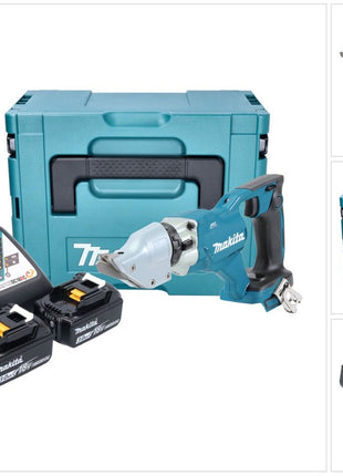 Makita DJS 200 RFJ cisaille à batterie 18 V 2.0 mm sans balais + 2x batterie 3.0 Ah + chargeur + makpac