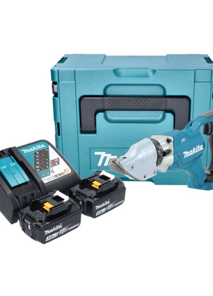 Makita DJS 200 RFJ batería tijeras de hojalatero 18 V 2,0 mm sin escobillas + 2x baterías 3,0 Ah + cargador + Makpac