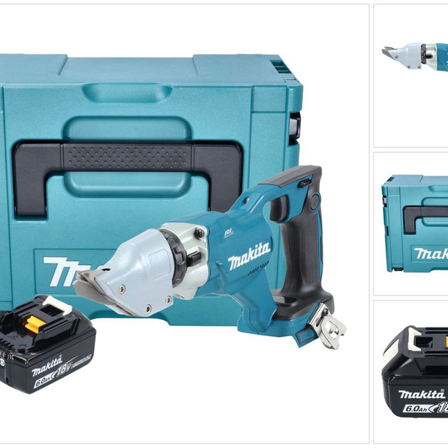 Makita DJS 200 G1J Cisaille à tôle sans fil 18 V 2,0 mm Brushless + 1x batterie 6,0 Ah + Makpac - sans chargeur