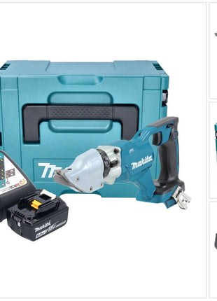 Makita DJS 200 RG1J Cisaille à tôle sans fil 18 V 2,0 mm Brushless + 1x batterie 6,0 Ah + chargeur + Makpac