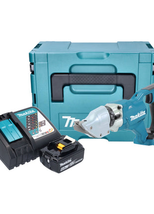 Makita DJS 200 RG1J Cisaille à tôle sans fil 18 V 2,0 mm Brushless + 1x batterie 6,0 Ah + chargeur + Makpac