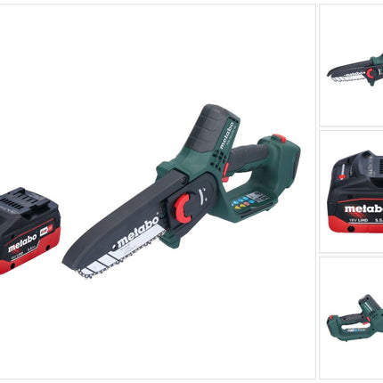Metabo MS 18 LTX 15 Trononneuse sans fil 18 V 15 cm 5 m/s + 1x accu 5,5 Ah - sans chargeur gert
