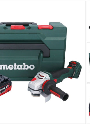 Metabo WVB 18 LTX BL 15-125 Quick Meuleuse d'angle sans fil 18 V 125 mm Brushless + 1x batterie 5,5 Ah + metaBOX - sans chargeur