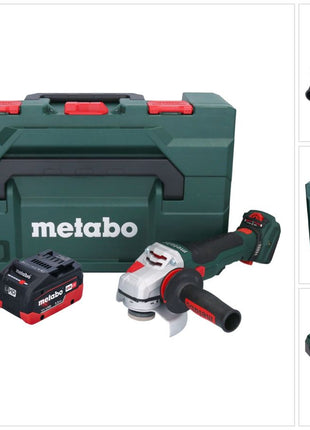 Metabo WVB 18 LTX BL 15-125 Meuleuse d'angle sur batterie Quick 18 V 125 mm sans balais + 1x batterie 5,5 Ah + chargeur + métaBOX