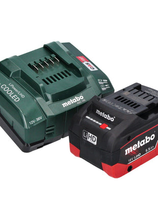 Metabo WVB 18 LTX BL 15-125 Meuleuse d'angle sur batterie Quick 18 V 125 mm sans balais + 1x batterie 5,5 Ah + chargeur + métaBOX