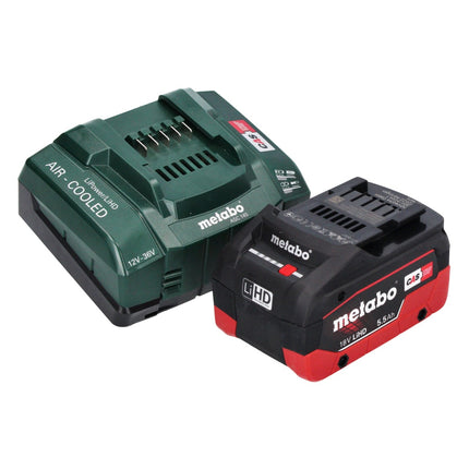 Metabo WVB 18 LTX BL 15-125 Quick Meuleuse d'angle sans fil 18 V 125 mm Brushless + 1x batterie 5,5 Ah + chargeur + metaBOX