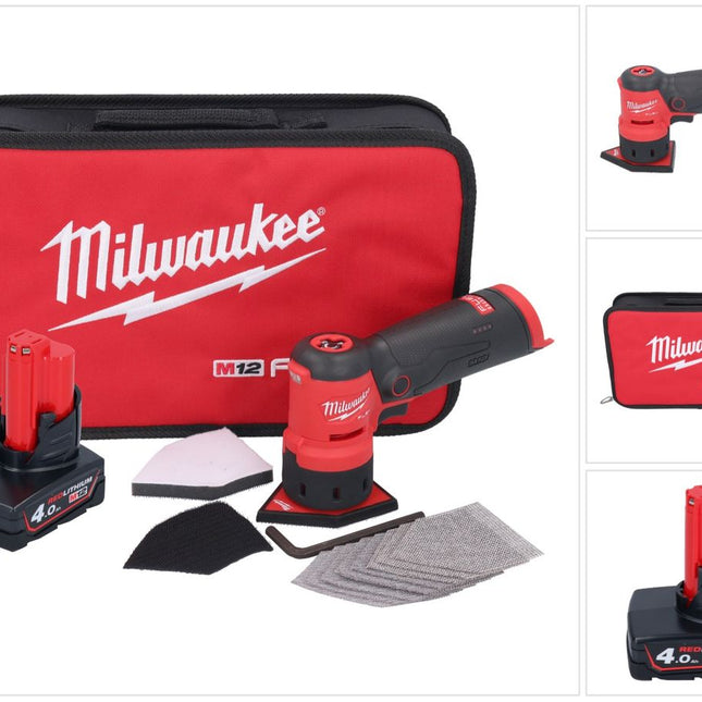 Meuleuse à pointes sur batterie Milwaukee M12 FDSS-401B 12 V 88,8 x 63,5 mm + 1x batterie 4,0 Ah - sans chargeur