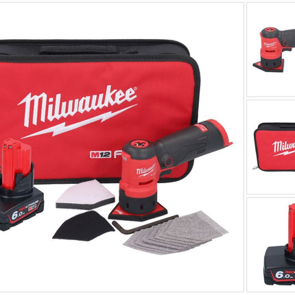 Milwaukee M12 FDSS-601B Ponceuse delta sans fil 12 V 88,8 x 63,5 mm + 1x batterie 6,0 Ah - sans kit chargeur