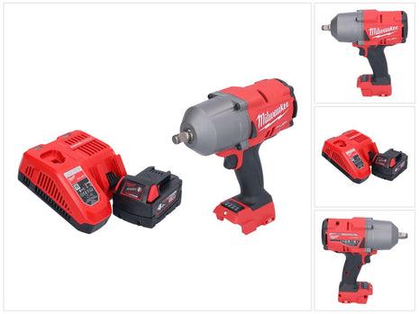 Milwaukee M18 FHIWF12-401 atornillador de impacto inalámbrico 18 V 1356 Nm 1/2" sin escobillas + 1x batería 4,0 Ah + cargador