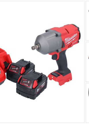 Llave de impacto a batería Milwaukee M18 FHIWF12-502 18 V 1356 Nm 1/2" sin escobillas + 2x baterías 5,0 Ah + cargador