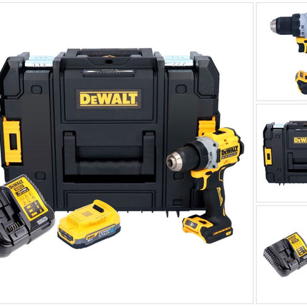 Perceuse-visseuse sans fil DeWalt DCD 800 E1T 18 V 90 Nm sans balais + 1x batterie 1,7 Ah + chargeur + TSTAK