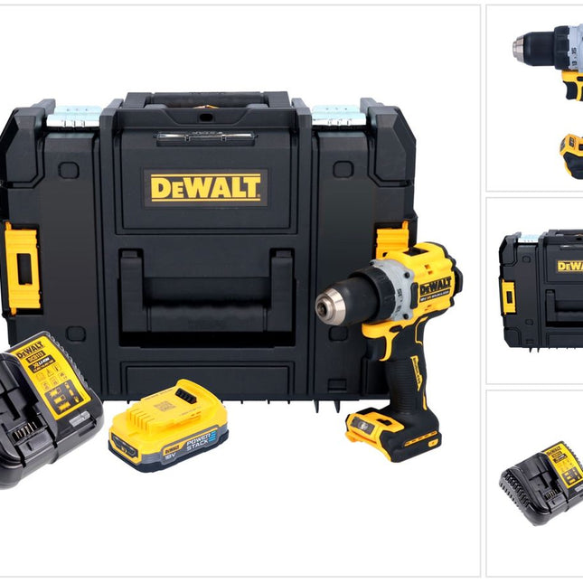 Perceuse-visseuse sans fil DeWalt DCD 800 E1T 18 V 90 Nm sans balais + 1x batterie 1,7 Ah + chargeur + TSTAK