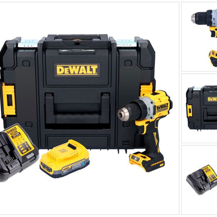 DeWalt DCD 800 E2T Perceuse-visseuse sans fil 18 V 90 Nm Brushless + 2x batterie 1,7 Ah + chargeur + TSTAK