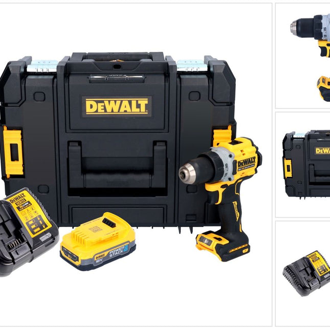 DeWalt DCD 800 E2T Perceuse-visseuse sans fil 18 V 90 Nm Brushless + 2x batterie 1,7 Ah + chargeur + TSTAK