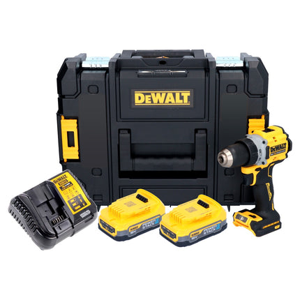DeWalt DCD 800 E2T Perceuse-visseuse sans fil 18 V 90 Nm Brushless + 2x batterie 1,7 Ah + chargeur + TSTAK
