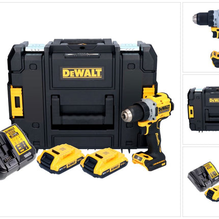 Perceuse-visseuse sans fil DeWalt DCD 800 D2T 18 V 90 Nm sans balais + 2x batteries 2,0 Ah + chargeur + TSTAK