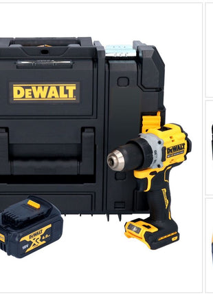 DeWalt DCD 800 NT Perceuse-visseuse sans fil 18 V 90 Nm Brushless + 1x batterie 4,0 Ah + TSTAK - sans chargeur