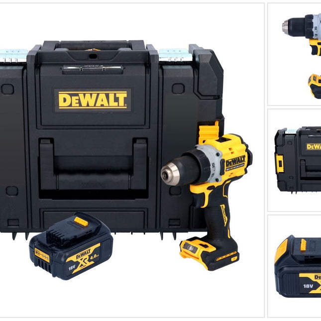 DeWalt DCD 800 NT Perceuse-visseuse sans fil 18 V 90 Nm Brushless + 1x batterie 4,0 Ah + TSTAK - sans chargeur
