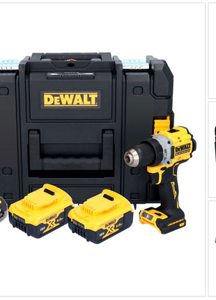 Perceuse-visseuse sans fil DeWalt DCD 800 P2T 18 V 90 Nm sans balais + 2x batteries 5,0 Ah + chargeur + TSTAK