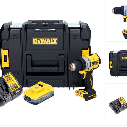 Perceuse-visseuse sans fil DeWalt DCD 800 H1T 18 V 90 Nm sans balais + 1x batterie 5,0 Ah + chargeur + TSTAK