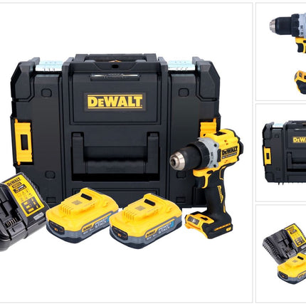 Perceuse-visseuse sans fil DeWalt DCD 800 H2T 18 V 90 Nm sans balais + 2x batteries 5,0 Ah + chargeur + TSTAK