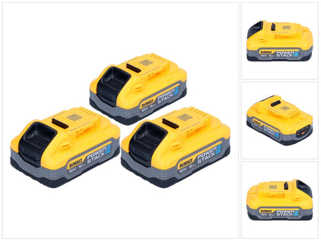 DeWalt Akku Set DCBP 518 H3 3x Powerstack Akku 18 V 5,0 Ah / 5000 mAh XR Li-Ion - mit Ladestandanzeige