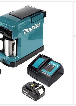 Makita DCM 501 RT Machine à café portable sur batterie + 1x 5,0 Ah batterie & chargeur