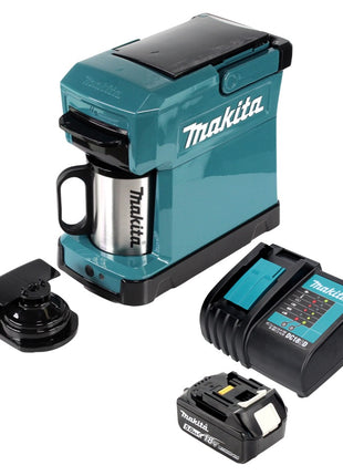 Makita DCM 501 RT Machine à café portable sur batterie + 1x 5,0 Ah batterie & chargeur