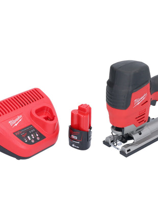 Milwaukee M12 JS-201 Scie sauteuse sans fil 12 V + 1x batterie 2,0 Ah + chargeur