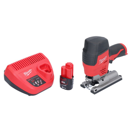 Milwaukee M12 JS-201 Scie sauteuse sans fil 12 V + 1x batterie 2,0 Ah + chargeur