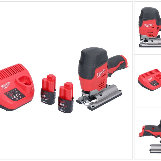 Milwaukee M12 JS-202 Scie sauteuse sans fil 12 V + 2x batterie 2,0 Ah + chargeur