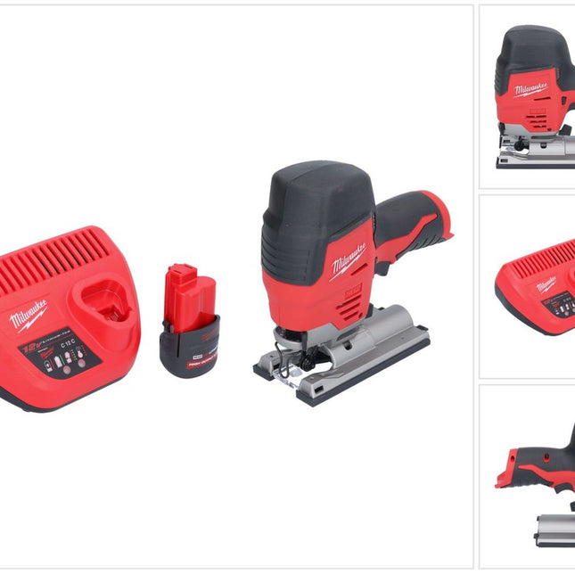 Milwaukee M12 JS-251 Scie sauteuse sans fil 12 V + 1x batterie 2,5 Ah + chargeur