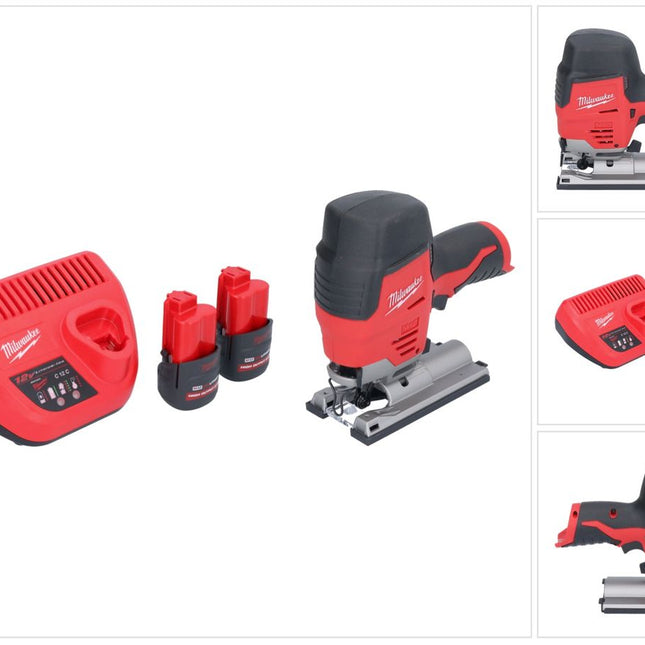 Milwaukee M12 JS-252 Scie sauteuse sans fil 12 V + 2x batterie 2,5 Ah + chargeur