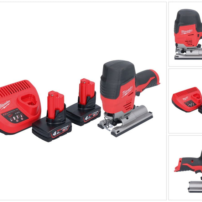 Milwaukee M12 JS-402 Scie sauteuse sans fil 12 V + 2x batterie 4,0 Ah + chargeur