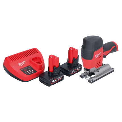 Milwaukee M12 JS-402 Scie sauteuse sans fil 12 V + 2x batterie 4,0 Ah + chargeur