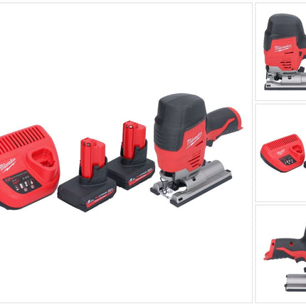 Milwaukee M12 JS-502 Scie sauteuse sans fil 12 V + 2x batterie 5,0 Ah + chargeur