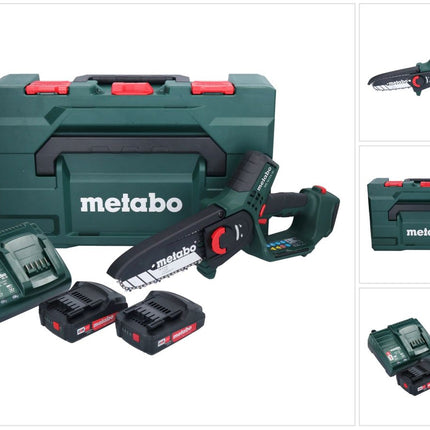 Metabo MS 18 LTX 15 scie sans fil 18 V 15 cm 5 m/s + 2x batterie 2,0 Ah + chargeur + metaBOX