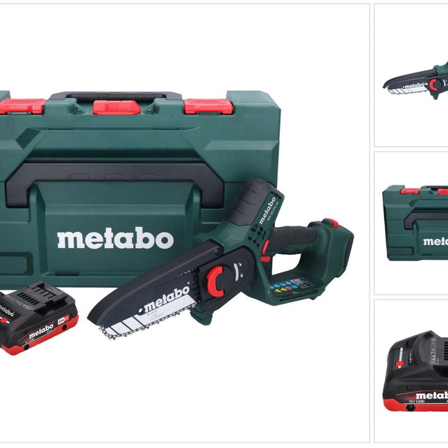 Metabo MS 18 LTX 15 Trononneuse sans fil 18 V 15 cm 5 m/s + 1x accu 4,0 Ah + metaBOX - sans kit de chargement