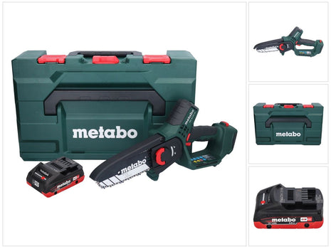 Metabo MS 18 LTX 15 Trononneuse sans fil 18 V 15 cm 5 m/s + 1x accu 4,0 Ah + metaBOX - sans kit de chargement