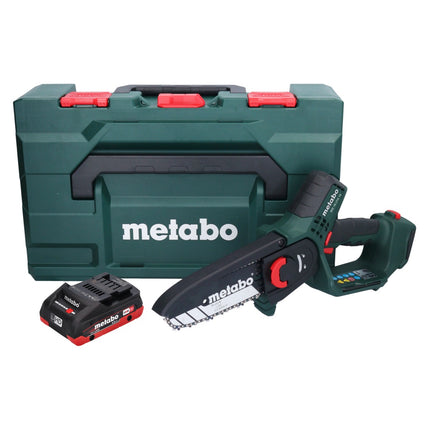 Metabo MS 18 LTX 15 Trononneuse sans fil 18 V 15 cm 5 m/s + 1x accu 4,0 Ah + metaBOX - sans kit de chargement