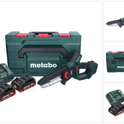 Metabo MS 18 LTX 15 Trononneuse sans fil 18 V 15 cm 5 m/s + 2x accu 4,0 Ah + chargeur + metaBOX