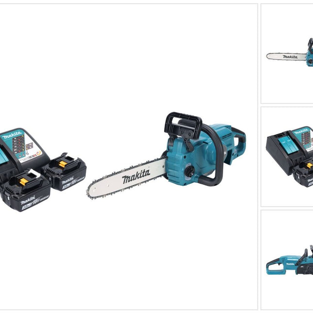 Makita DUC 357 RF2X2 Trononneuse d'elagage sans fil 18 V 35 cm 7,7 m/s Brushless + 2x batterie 3,0 Ah + kit chargeur