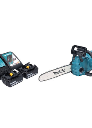 Makita DUC 357 RT2X2 Trononneuse d'elagage sans fil 18 V 35 cm 7,7 m/s Brushless + 2x batterie 5,0 Ah + kit chargeur