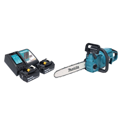 Makita DUC 357 RG2X2 Trononneuse d'elagage sans fil 18 V 35 cm 7,7 m/s Brushless + 2x batterie 6,0 Ah + kit chargeur