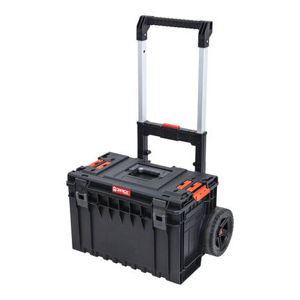 Qbrick System ONE Cart 2.0 Trolley 641 x 485 x 660 mm 52 l IP66 capacité de charge 100 kg empilable avec poignée télescopique double en aluminium