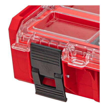 Qbrick System ONE Organiser XL 2.0 Long Bin RED ULTRA HD Custom empilable 582 x 387 x 131 mm 13,5 l IP66 avec 4 inlays et 12 séparateurs