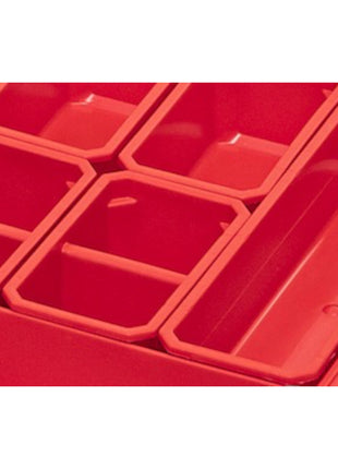 Qbrick System ONE Organizer L 2.0 ROJO ULTRA HD apilable 531 x 379 x 77 mm 6 l IP66 con 10 inserciones