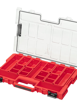 Qbrick System ONE Organizer L 2.0 ROJO ULTRA HD apilable 531 x 379 x 77 mm 6 l IP66 con 10 inserciones