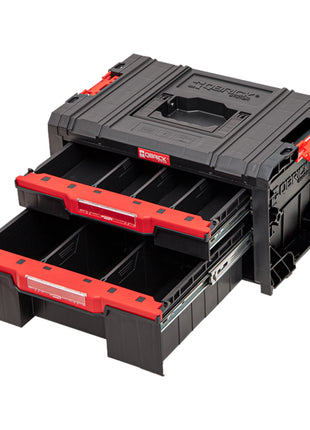 Qbrick System PRO Drawer 2 Toolbox 2.0 Basic empilable 450 x 310 x 244 mm 4,5 l 9,5 l IP54 avec deux tiroirs 5 cloisons